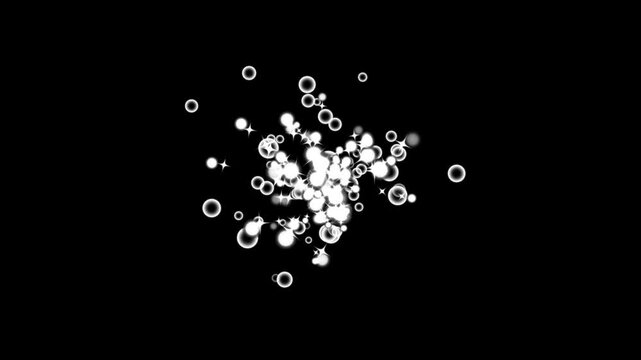 White stars and bokeh lights sparkle, magic sparkles glitter stars, glowing sparkle burst, twinkle star animation, fairy dust wand glitter stars trail transition on alpha channel loop 4k animation