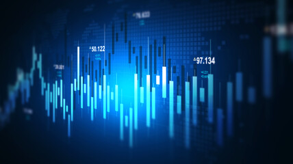 Stock market investment trading graph growth.Trade business analytics graph and financial chart.Digital financial chart indicators, stock market business and exchange financial growth graph.