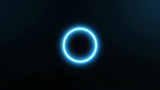 Blue glowing concentric circles pulsate and expand in a dark background, creating a mesmerizing visual effect with a sense of depth and motion