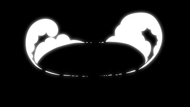 Cartoon Smoke Animation on Transparent Background for Visual Effects.