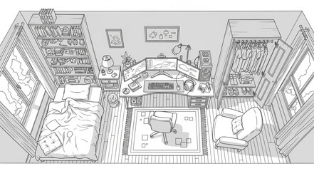 Fototapeta premium Architectural Perspective - Detailed Interior View of a Grand Buildings Design.