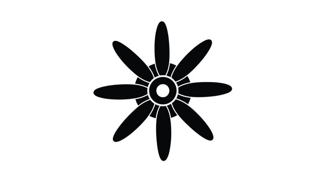 Simple black and white illustration of a stylized edelweiss flower