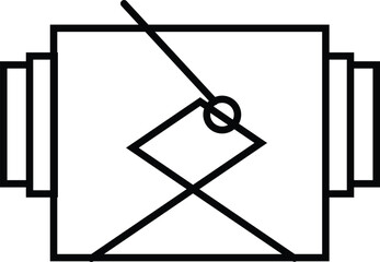 Black line drawing of mechanical component