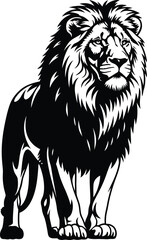 Black and white lion vector illustration © artisyancanvas