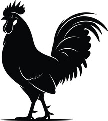 Black rooster silhouette vector © artisyancanvas