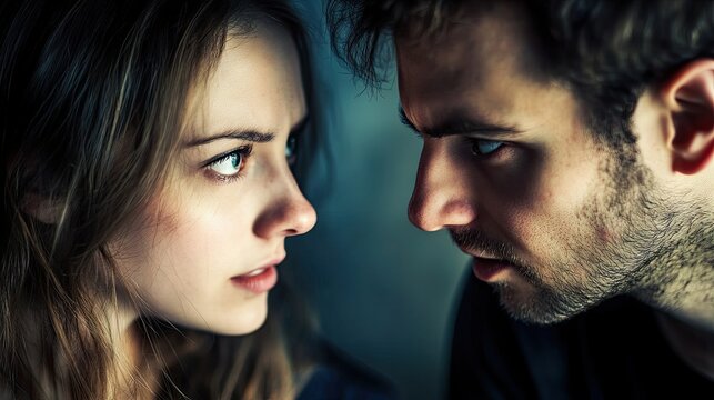 A young couple in conflict reconnects with strong emotions.