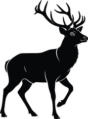 Fototapeta premium Black silhouette deer icon