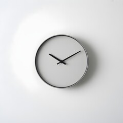 Modern wall clock in minimalist design with soft lighting on white background for office decor
