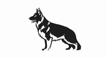 Fototapeta premium Silhouette of a German Shepherd dog in profile