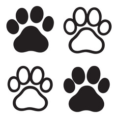 black and white cute pet paw collections © James