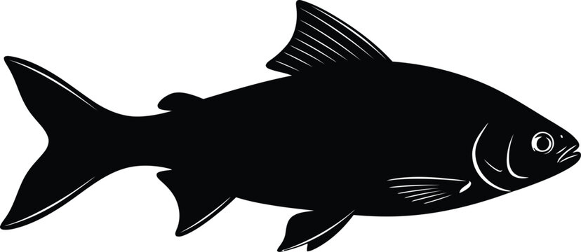 Black fish silhouette vector