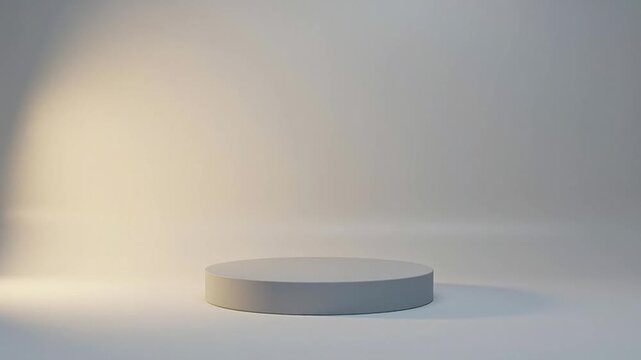 Minimalist 3D Rendered Platform with Spotlight.
