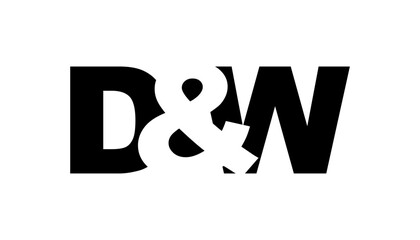 Obraz premium DW logo design in bold style. Black white identity symbol. Modern typography emblem. Corporate branding icon.