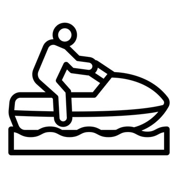 jetsky outline icon. watercraft speed ride. ocean sport. extreme activity