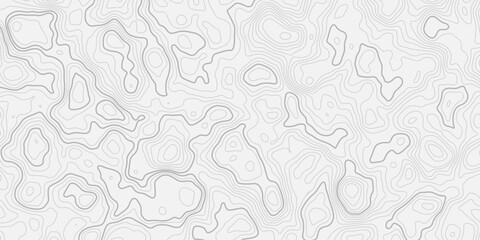 Obraz premium Abstract Topographic Contour Lines Map Background with Geographic Mountain Relief Seamless Elevation Terrain Pattern Design on Clean White Background