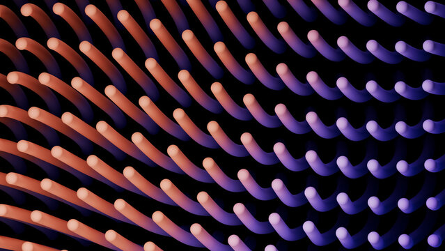 3d rendering of colorful abstract wave pattern with smooth lines