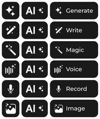 Best ui/ux Call to Action Buttons for generative Ai, Best for mobile application, apps and websites, creative design, modern, image generation ai, content generation ai - eps.005 © Muhammad