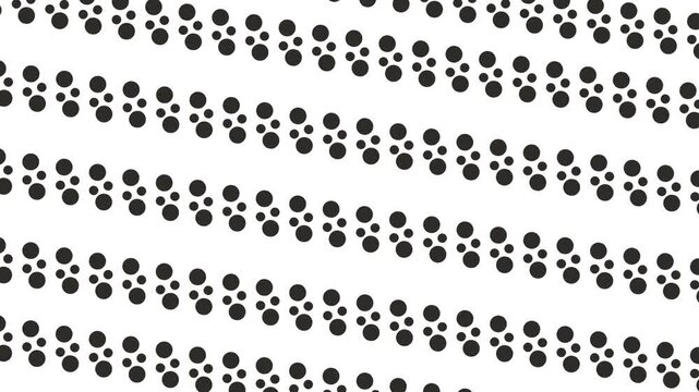 Diagonal rows of different dots move in different directions, creating the effect of sawing blades.