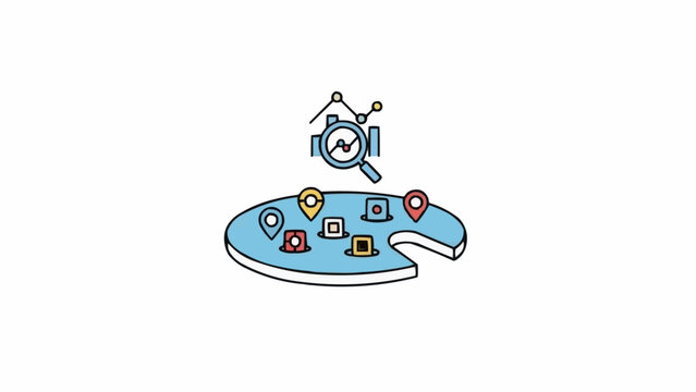 Robot Head with Gears and Icons.
