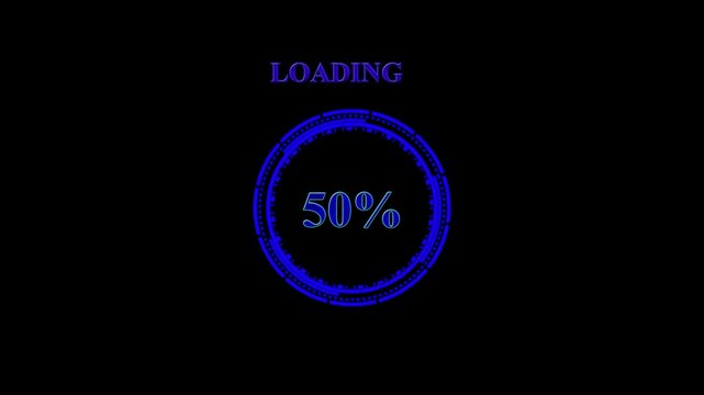 Loading circle 0 to 100 percent file download complete background bk animation video