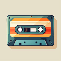 Obraz premium Retro Cassette Tape Music Audio Recording Device.