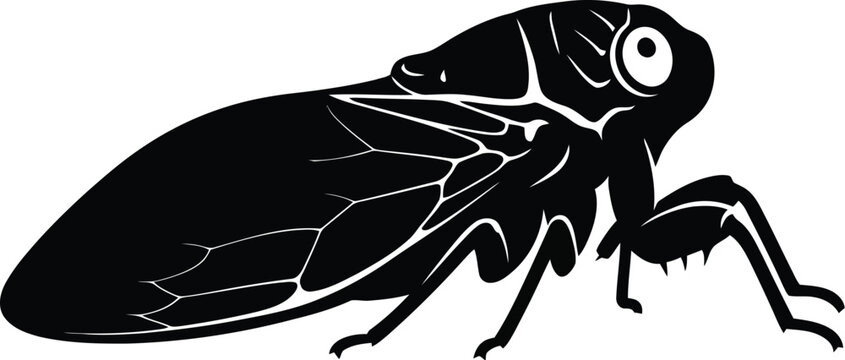Small leafhopper insect silhouette shows detailed wing venation against.