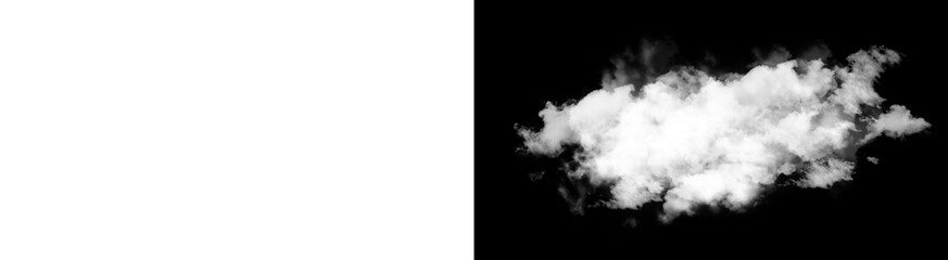 Fototapeta premium PNG image of&nbsp;Realistic white smoke plume element with alpha channel mask for special effects composition on transparent background