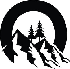 Vector O letter with Mountain logo