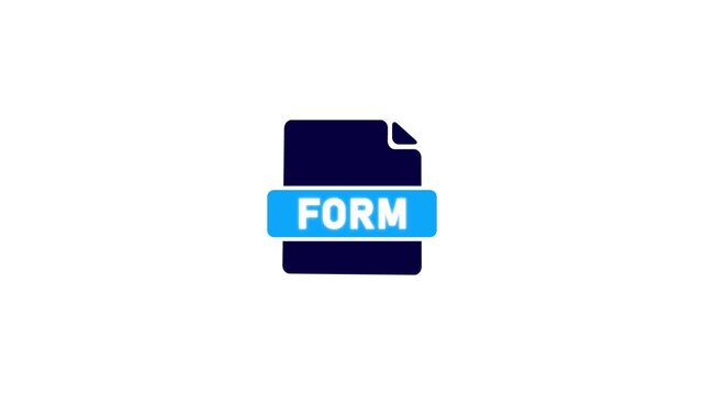 Dark blue document icon with blue horizontal band labeled FORM on white background form file