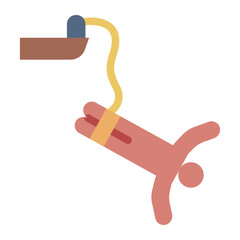 bungee jumping flat icon. rope freefall jump. adrenaline rush. extreme sport © andinur