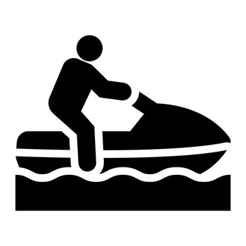 jetsky glyph icon. watercraft speed ride. ocean sport. extreme activity