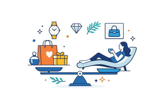 Exclusive shopping moment presenting luxury as a calm and rewarding experience rather than excess. A clean conceptual scene focusing on