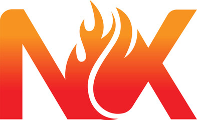 Letter NX fire logo