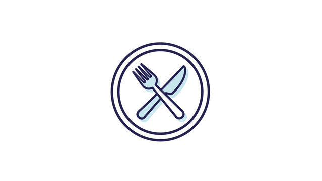 Crossed silverware on a plate icon.