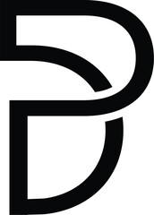 Letter DP, PD minimalist logo design