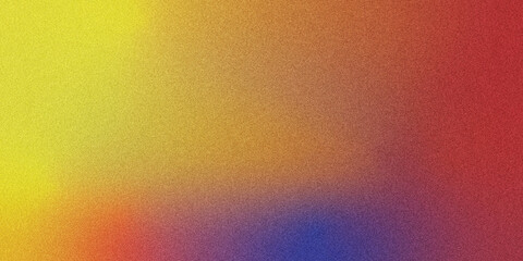 Fototapeta premium Vibrant red, navy, and yellow abstract shapes with grainy gradient on a dark textured background for banner, poster, and header design