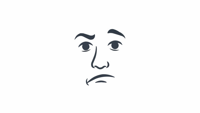 Sad face with frowning expression.