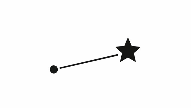Star and circle connected by line.