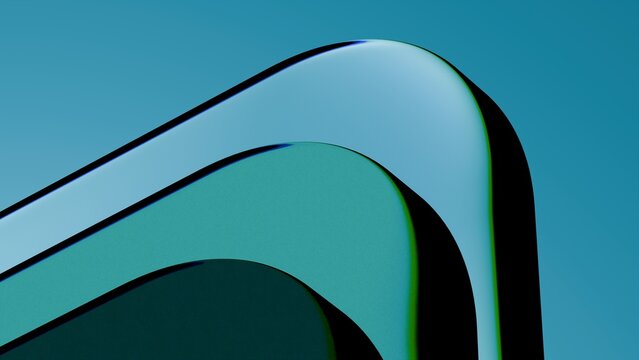 Abstract glass square shapes. 3d render.
