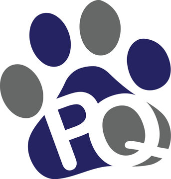 Vector Paw logo with PQ logo design