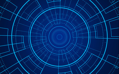 Fototapeta premium Sci fi futuristic user interface, HUD, Technology abstract background , Vector illustration.