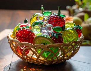 ガラス製のフルーツ