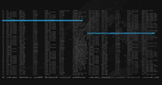 Scan pulse starting table updating blue bars sliding print forming marking records aiding forensics
