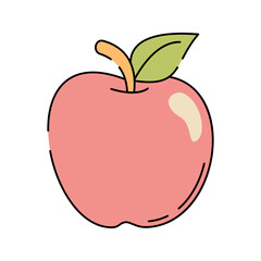 Fototapeta premium Apple Hand drawn style fresh apple symbol of nutrition ideal for healthy diet wellness and food related designs