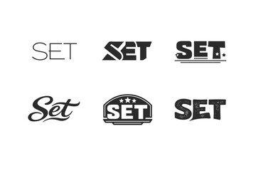 Fototapeta premium Minimal Raised Lettering. Set lettering. harmonious lettering variations of the same emblematic concept, each with different artistic interpretation (Modern