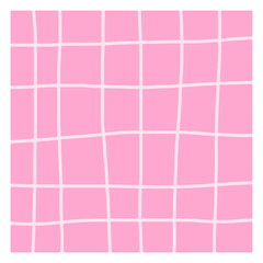 Fototapeta premium Illustration of a pink notepad sheet with checkered details 