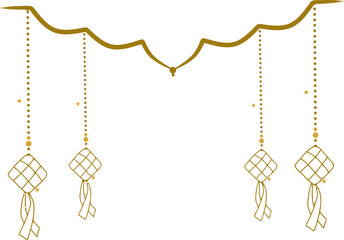 Gold Kite Ornaments Hanging Decor.