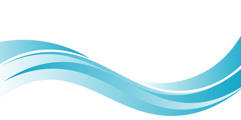 Fototapeta premium Blue and white business wave banner background. vector