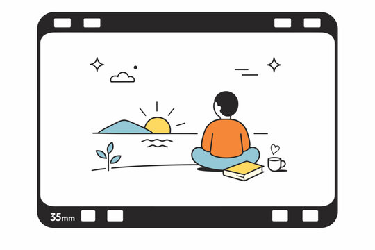 Minimalist Film Frame Aesthetic. Film photography inspired backdrops ? frame edges. Stylized borders and rounded frame corners referencing film negatives and