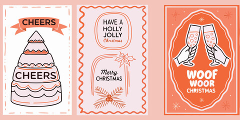 Festive christmas card designs with holiday greetings and illustrations © AnupKumar